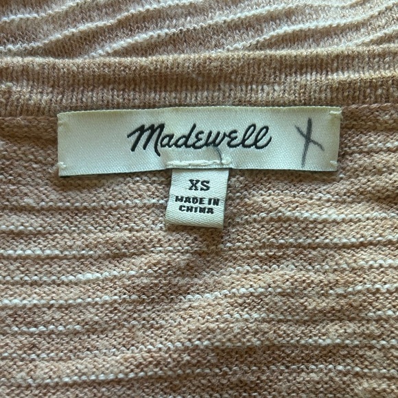 Madewell Summer Ryder Blush Stripe Open Cardigan Sweater XS - Picture 4 of 6